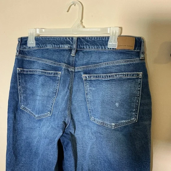 American Eagle Outfitters Two-Tone Blue Flare Jeans - Picture 6 of 9